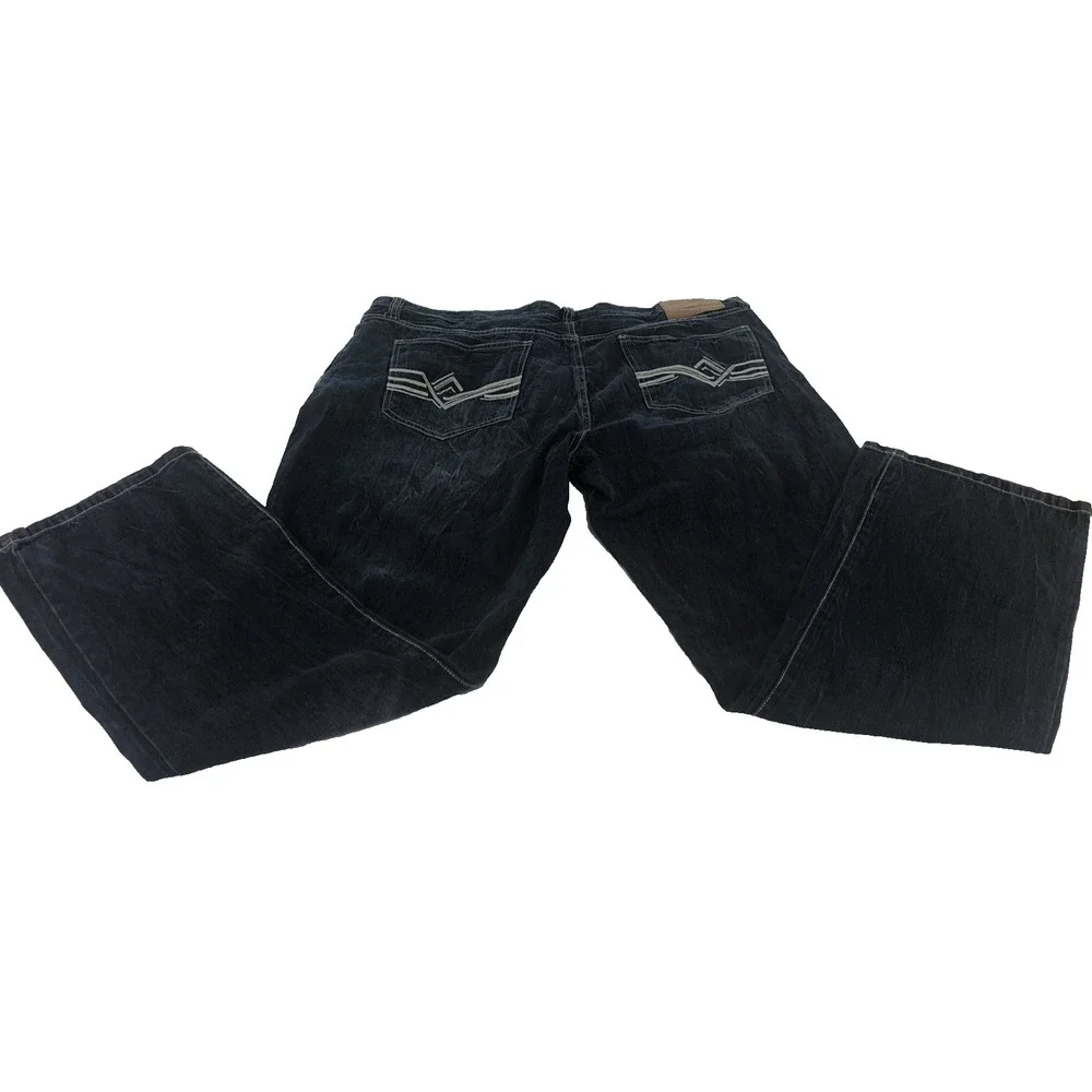 Ecko Unltd Men's Rhino Jeans 40x32 Straight Fit‎ Blue Denim Embroidered Y2K 90s